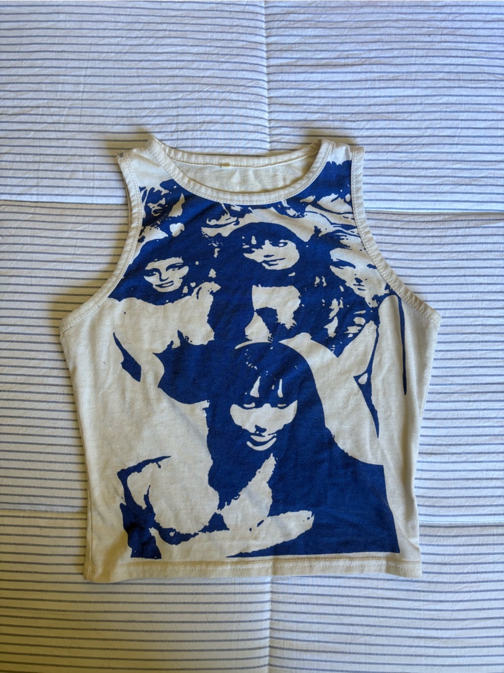 Blue & Cream Graphic Bodysuit - Picture 3 of 4